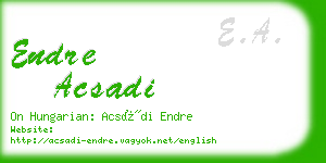 endre acsadi business card